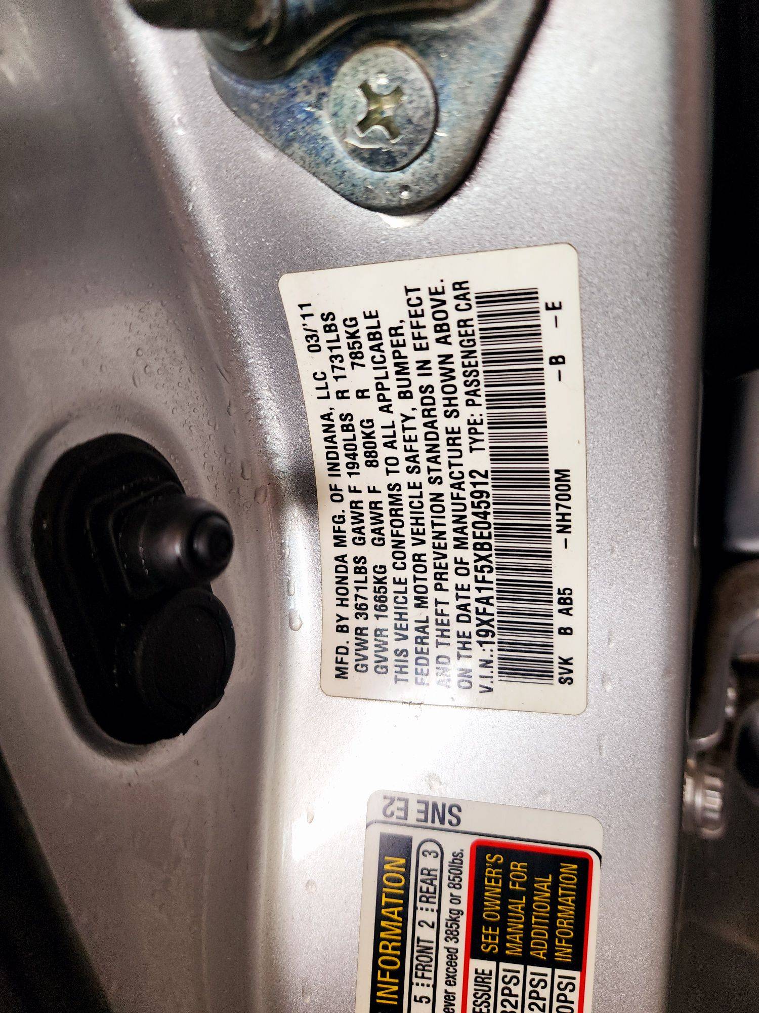 2011 HONDA CIVIC — 216704 Miles — Lot 75356024 — Souq - Marhaba Auctions Used Cars - Image 9