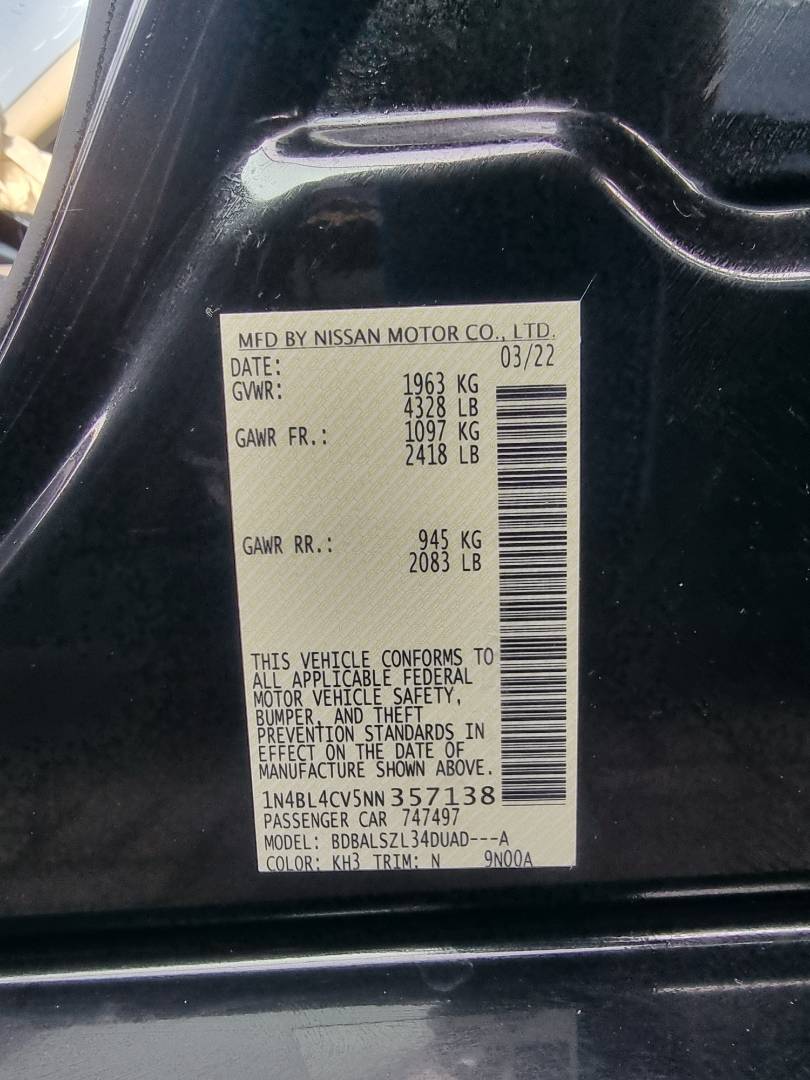 2022 NISSAN ALTIMA — 39575 Miles — Lot V5NN357138 — Souq - Marhaba Auctions Used Cars - Image 10
