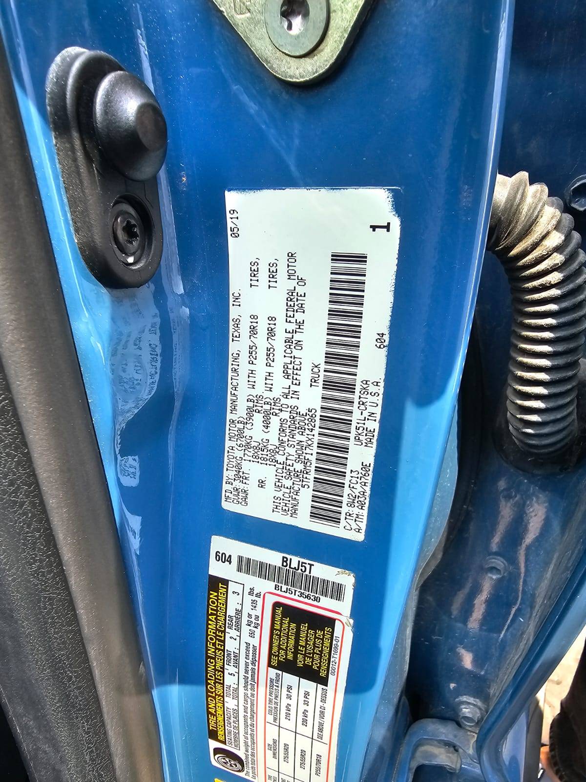 2019 TOYOTA TUNDRA — 50868 Miles — Lot KX142865 — Souq - Marhaba Auctions Used Cars - Image 9