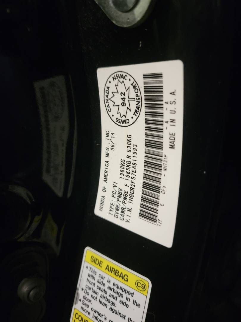 2014 HONDA ACCORD — 225565 KM — Lot 12338023 — Souq - Marhaba Auctions Used Cars - Image 9