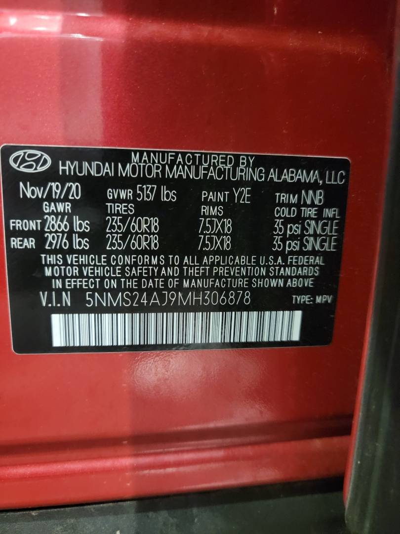 2021 HYUNDAI SANTA FE — 44377 Miles — Lot MH306878 — Main - Marhaba Auctions Used Cars - Image 10