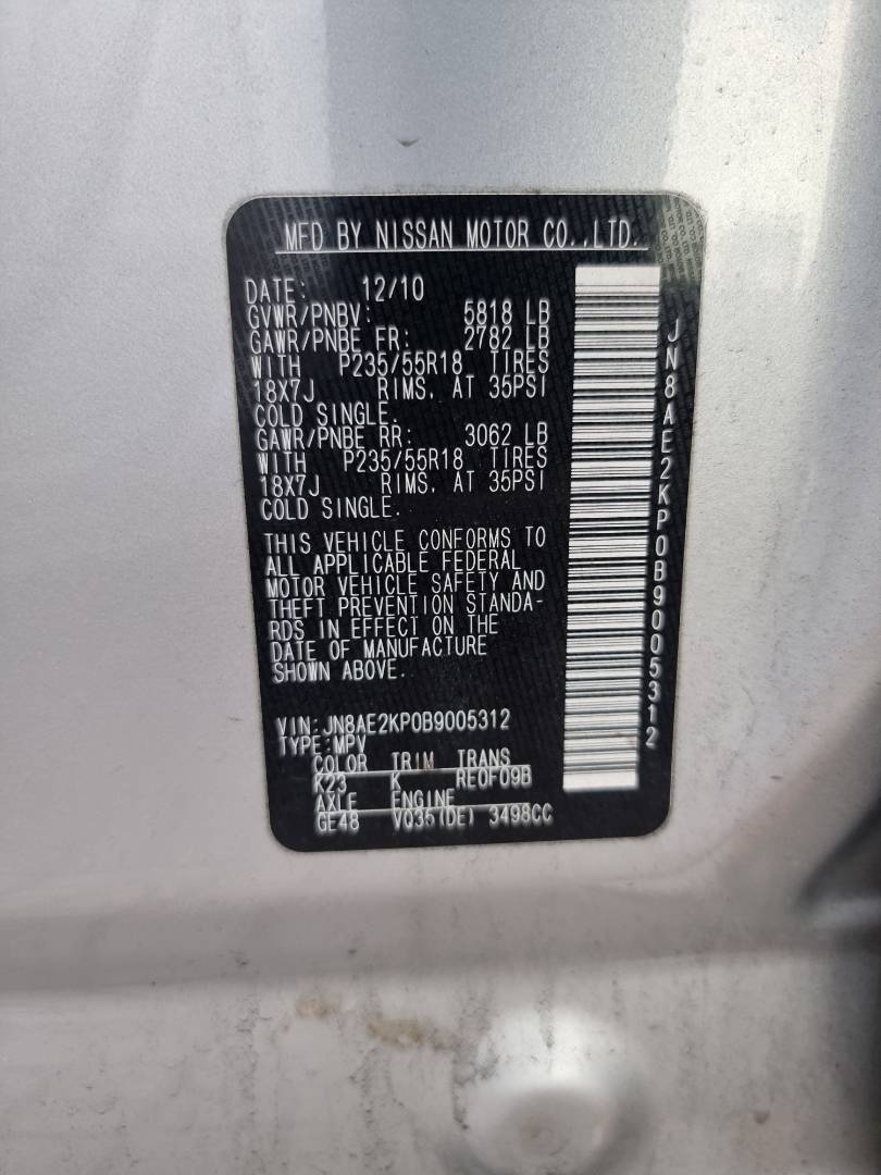 2011 NISSAN QUEST — 169018 Miles — Lot 215478 — Ind. 12 - Marhaba Auctions Used Cars - Image 10