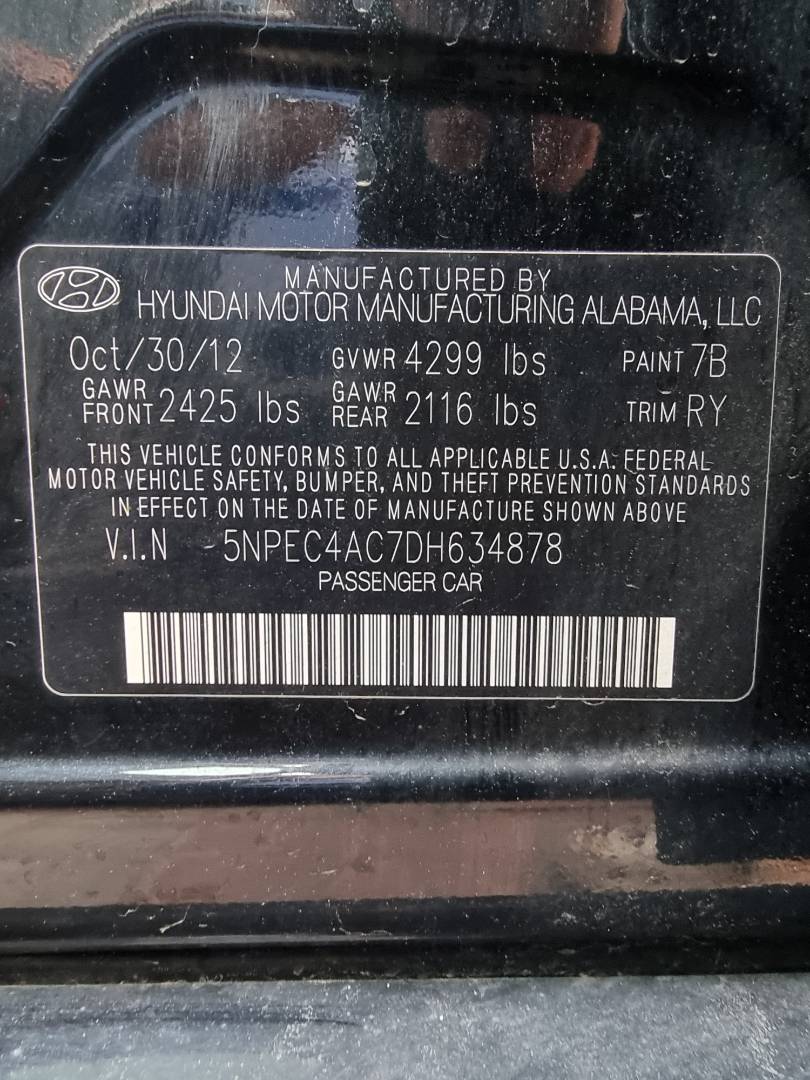 2013 HYUNDAI SONATA — 103900 Miles — Lot 2154787 — Main - Marhaba Auctions Used Cars - Image 10