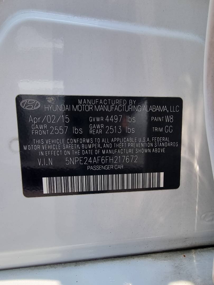 2015 HYUNDAI SONATA — 119501 Miles — Lot 321545 — Ind. 12 - Marhaba Auctions Used Cars - Image 7