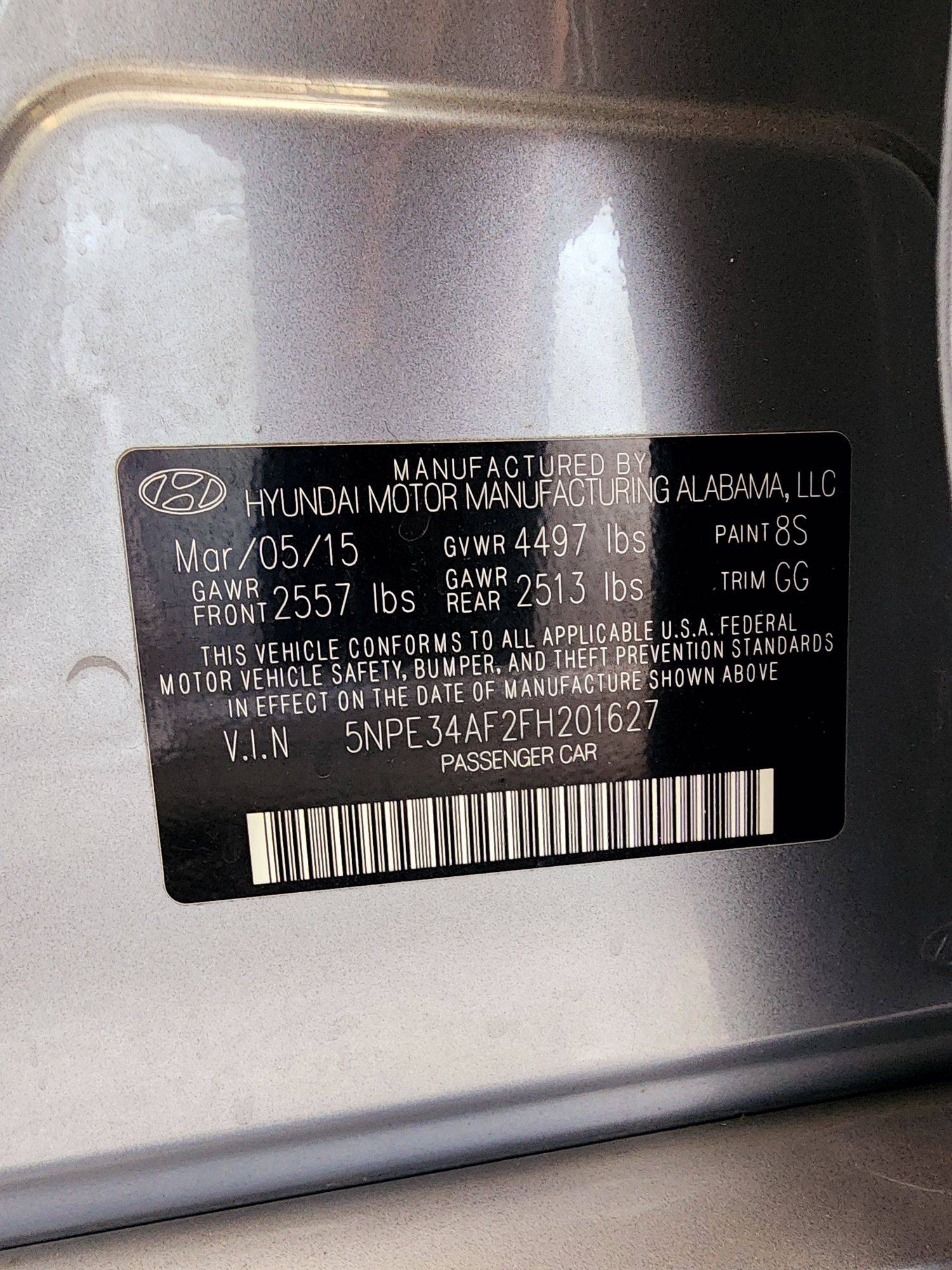2015 HYUNDAI SONATA — 144047 Miles — Lot FH201627 — Souq - Marhaba Auctions Used Cars - Image 9