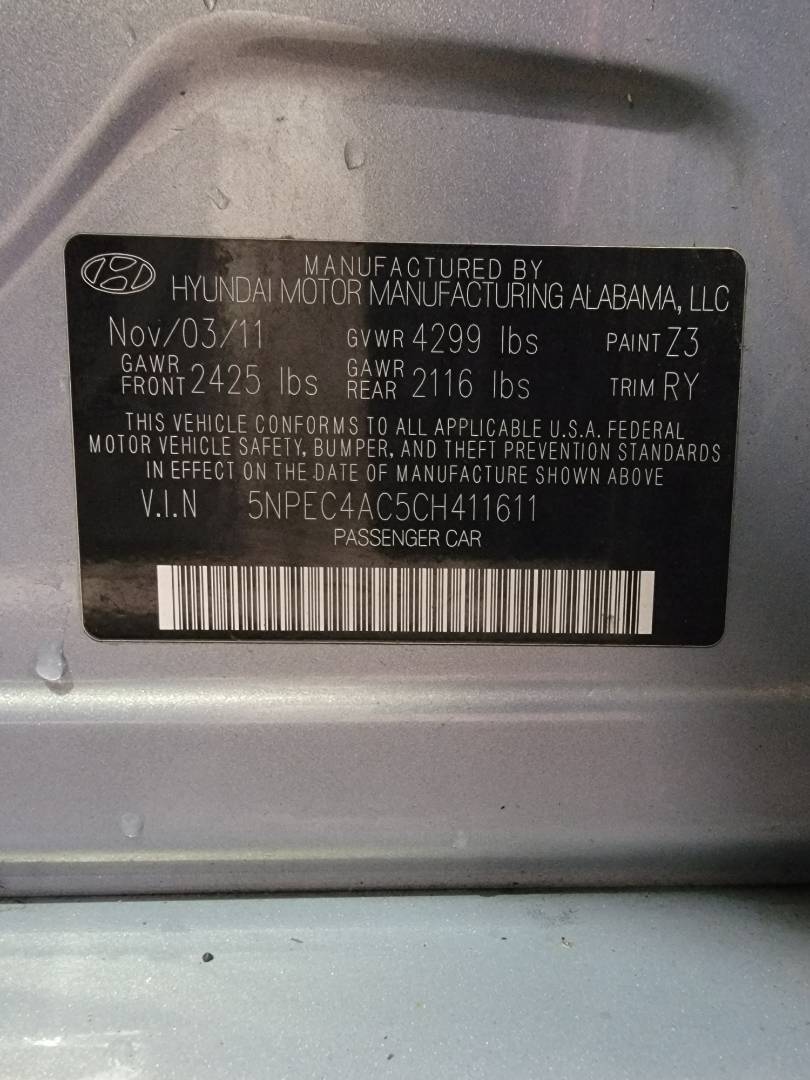 2012 HYUNDAI SONATA — 204624 Miles — Lot CH411611 — Main - Marhaba Auctions Used Cars - Image 10
