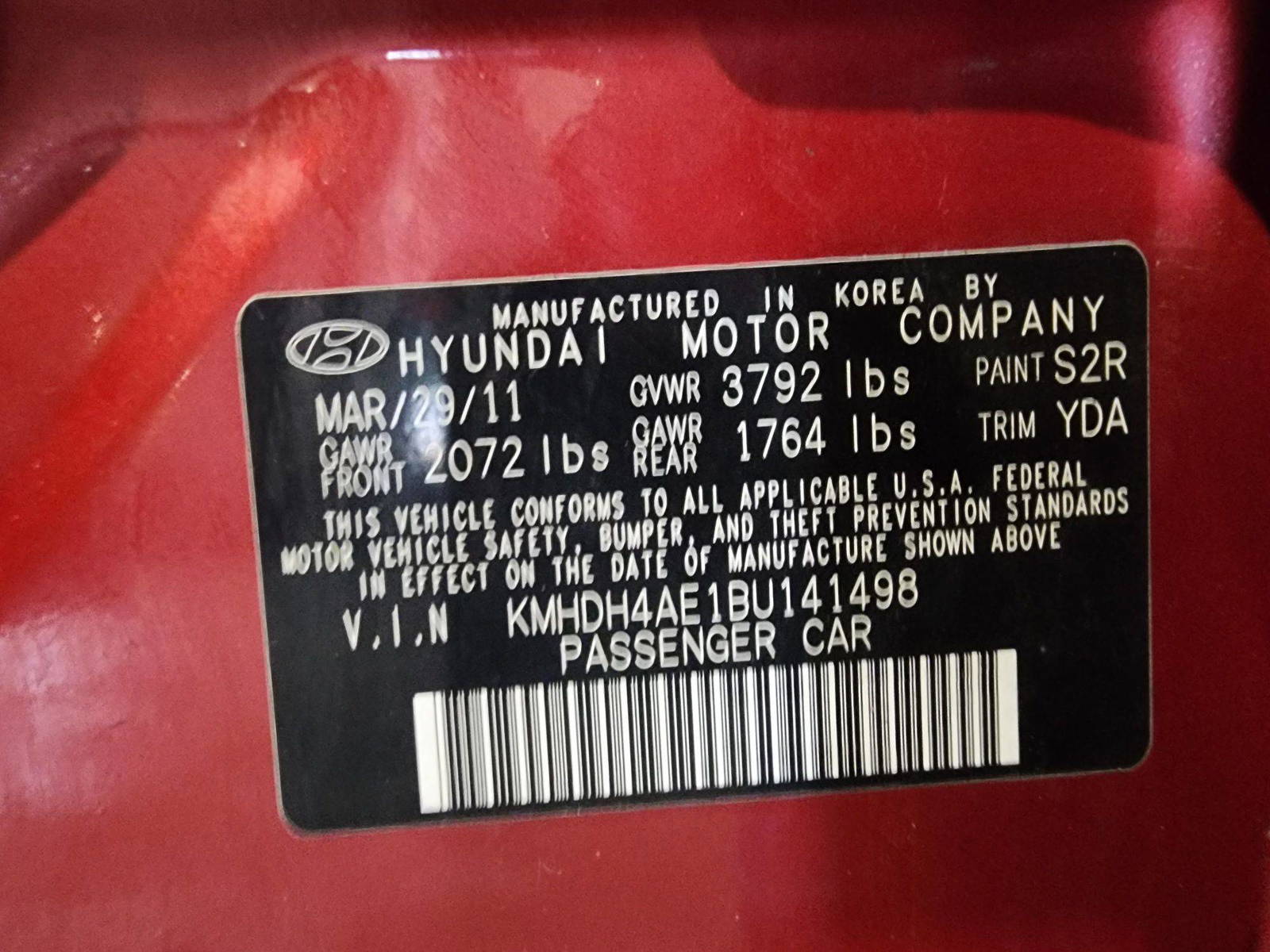 2011 HYUNDAI ELANTRA — 154316 Miles — Lot 39947370 — Main - Marhaba Auctions Used Cars - Image 9