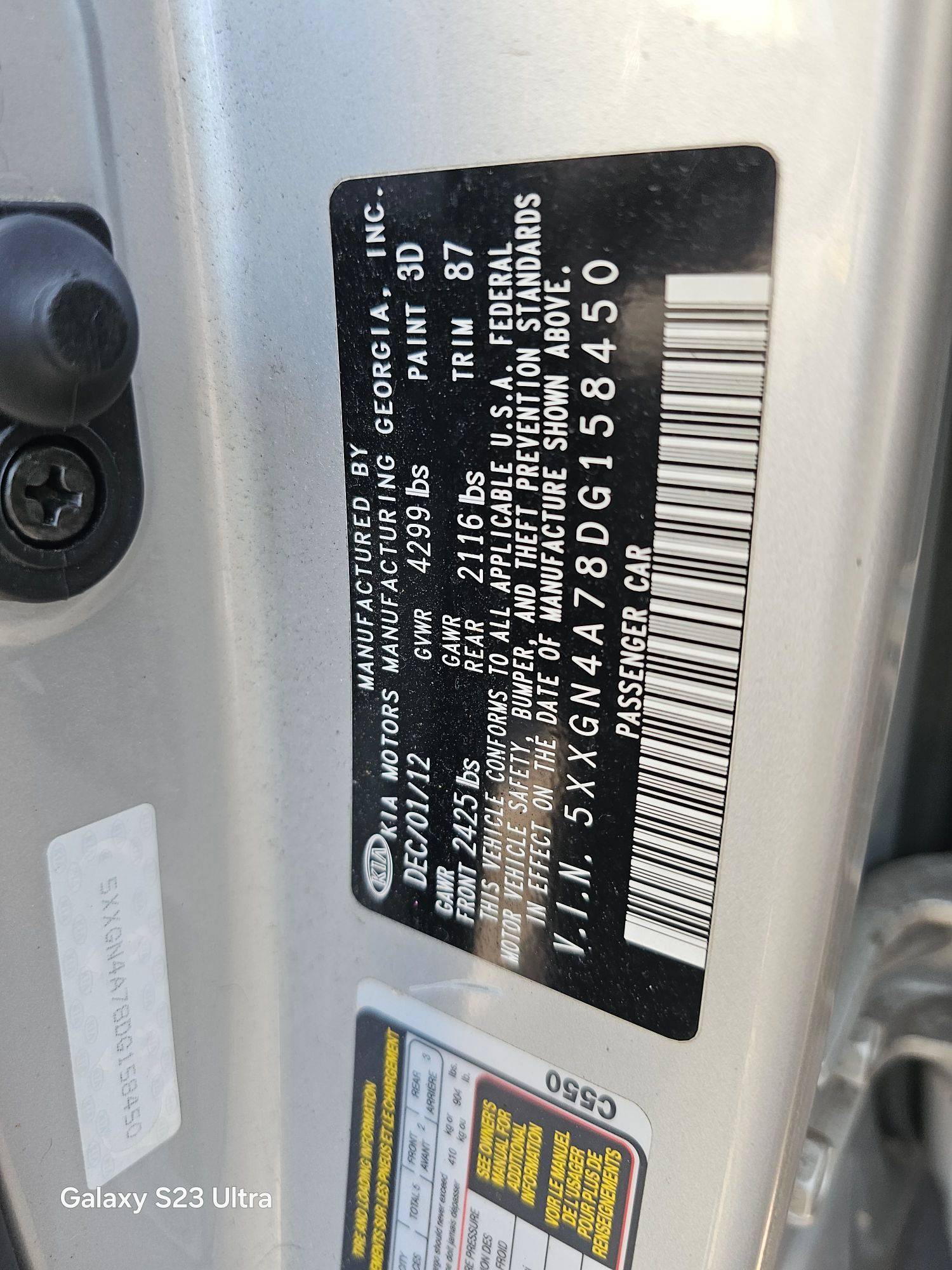 2013 KIA OPTIMA — 127546 Miles — Lot G158450 — Main - Marhaba Auctions Used Cars - Image 9