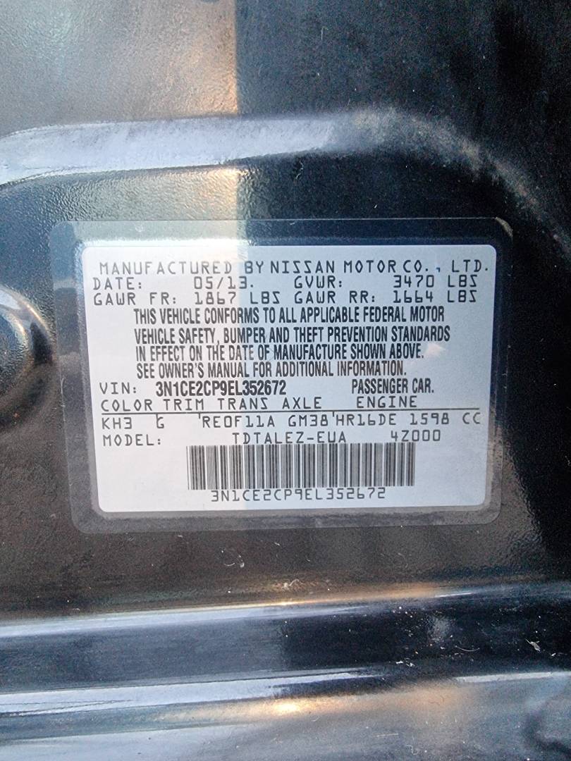 2014 NISSAN VERSA NOTE — 157173 Miles — Lot 352672 — Ind. 12 - Marhaba Auctions Used Cars - Image 9