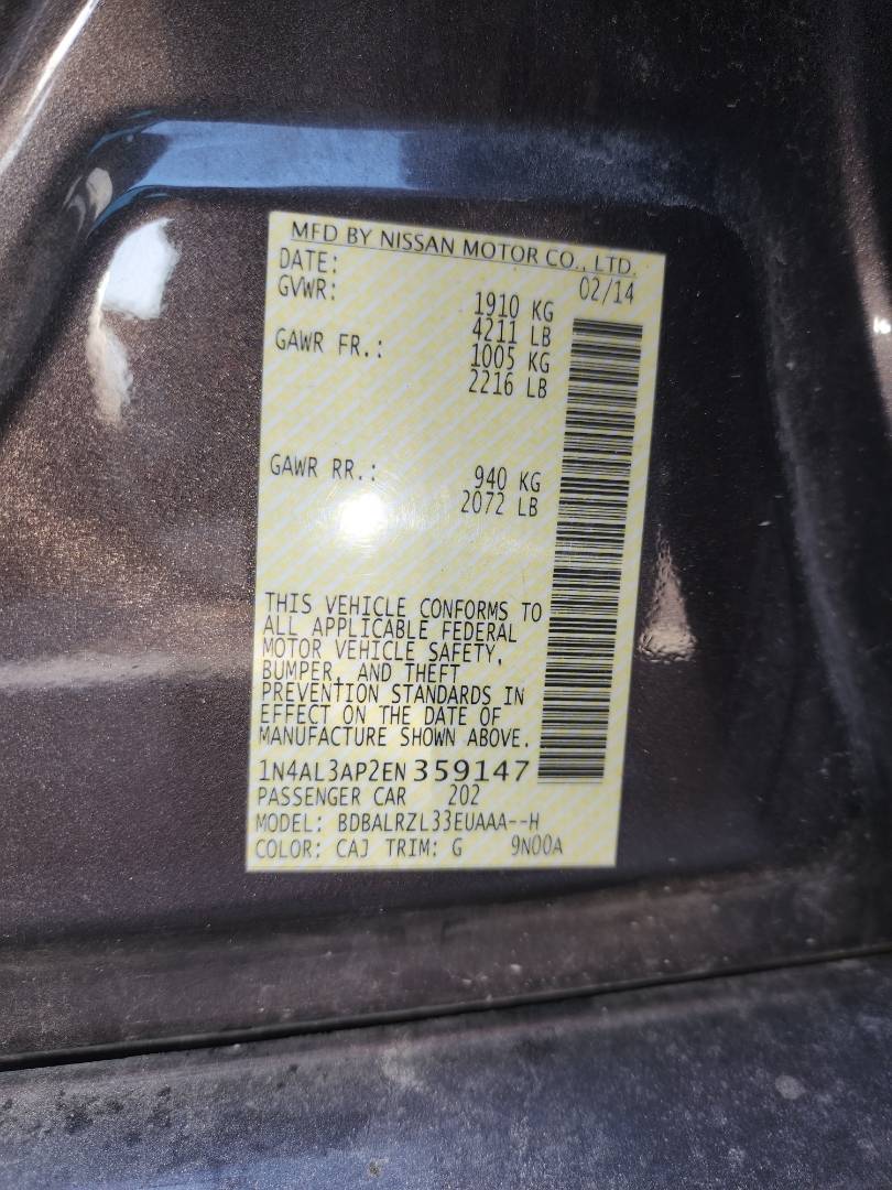 2014 NISSAN ALTIMA — 155581 Miles — Lot 40074774 - Marhaba Auctions Used Cars - Image 7