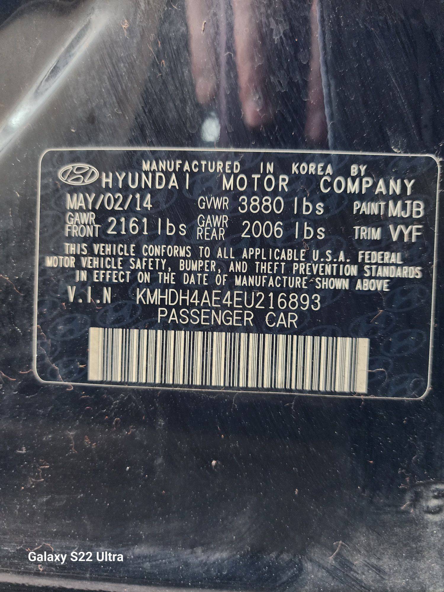 2014 HYUNDAI ELANTRA — 211537 Miles — Lot U216893 - Marhaba Auctions Used Cars - Image 9