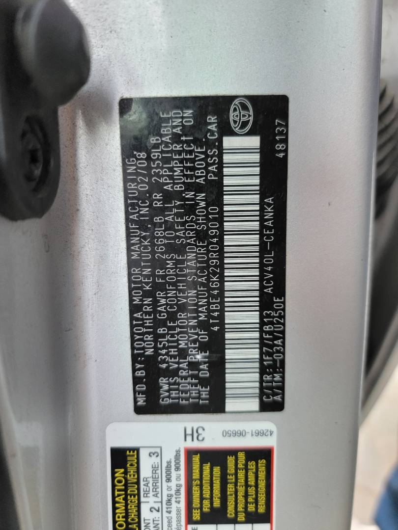 2009 TOYOTA CAMRY — 169310 Miles — Lot 37741504 - Marhaba Auctions Used Cars - Image 7