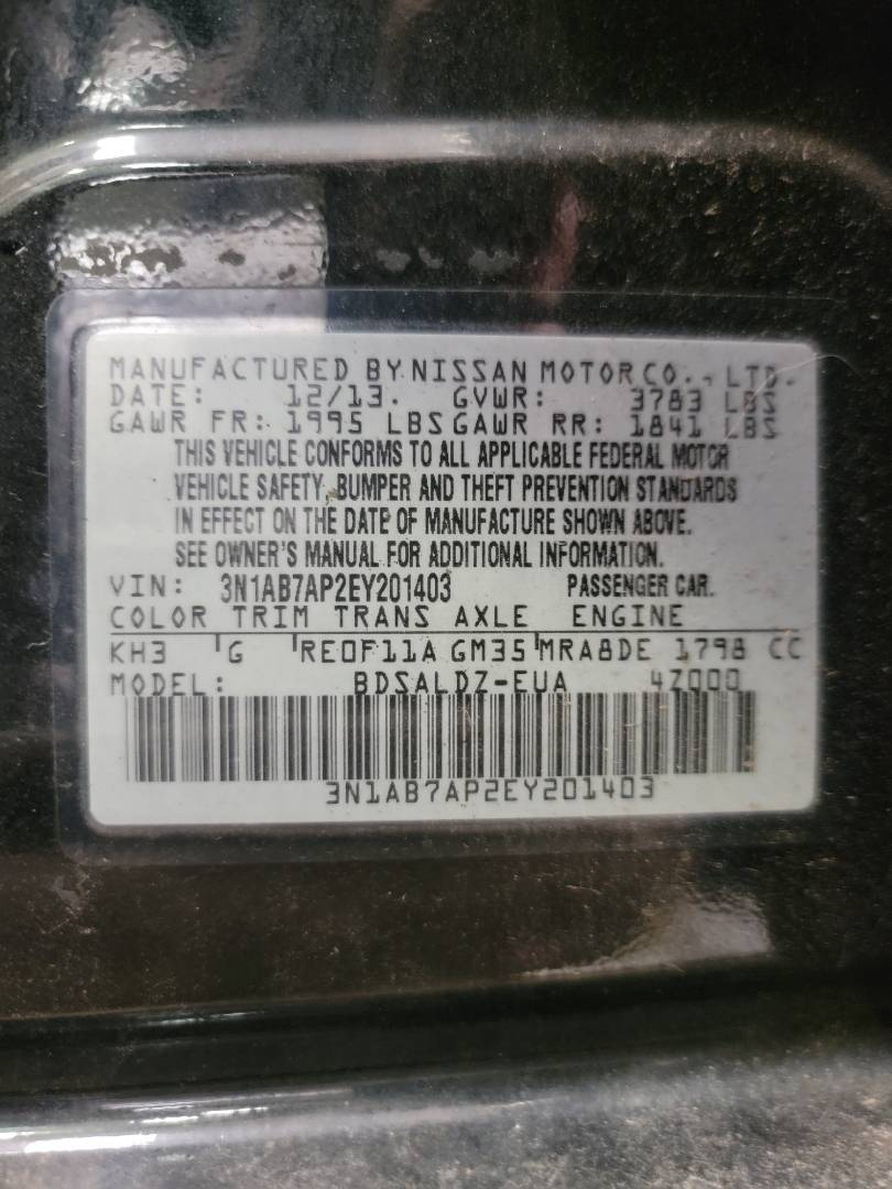2014 NISSAN SENTRA — 134784 Miles — Lot 37724034 - Marhaba Auctions Used Cars - Image 8