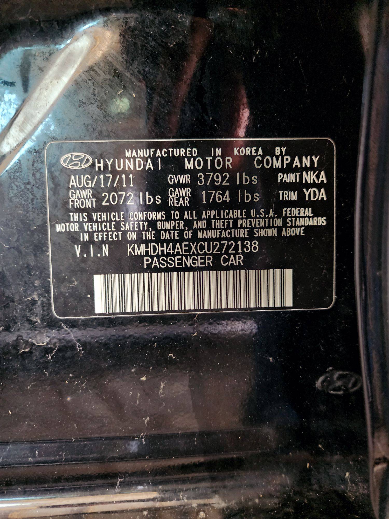 2012 HYUNDAI ELANTRA — 158757 Miles — Lot AEXCU272138 — Souq - Marhaba Auctions Used Cars - Image 9