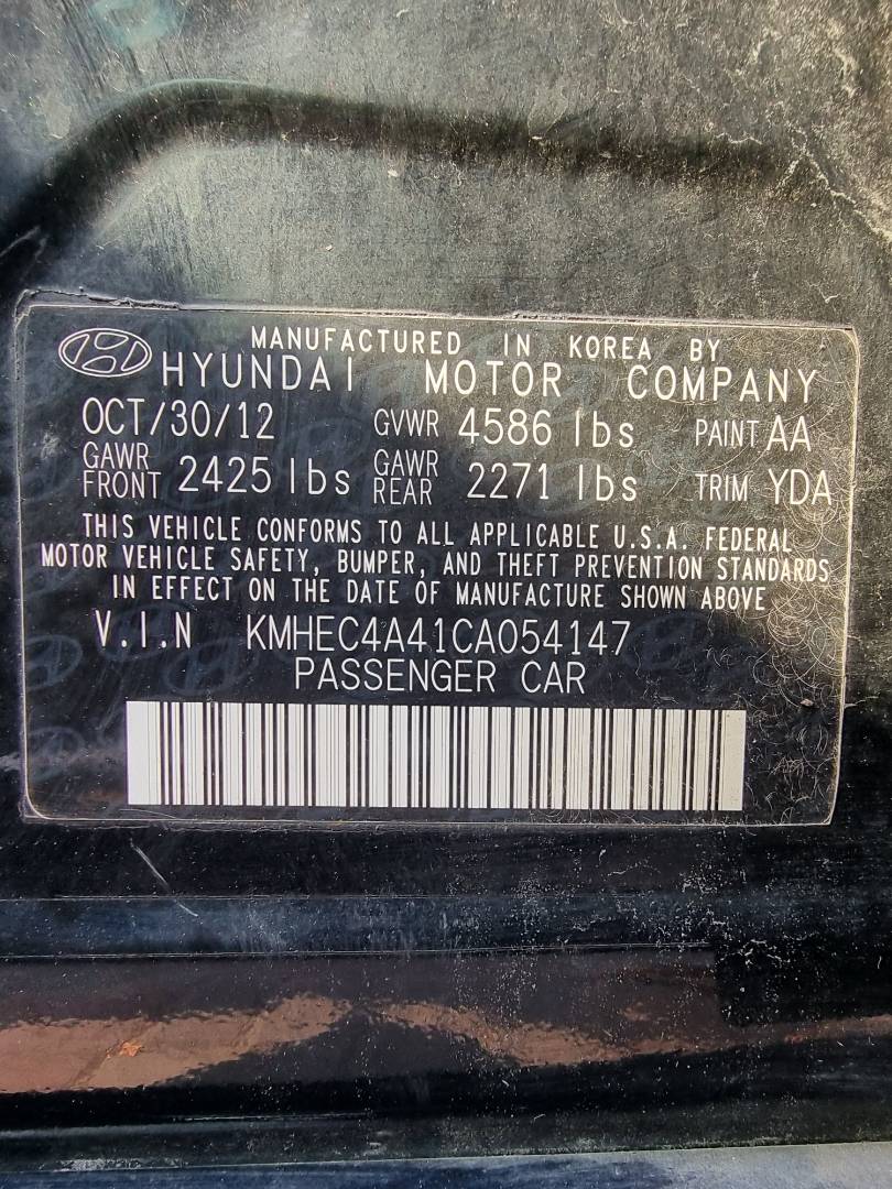 2012 HYUNDAI SONATA — 241975 Miles — Lot CA054147 — Ind. 12 - Marhaba Auctions Used Cars - Image 9