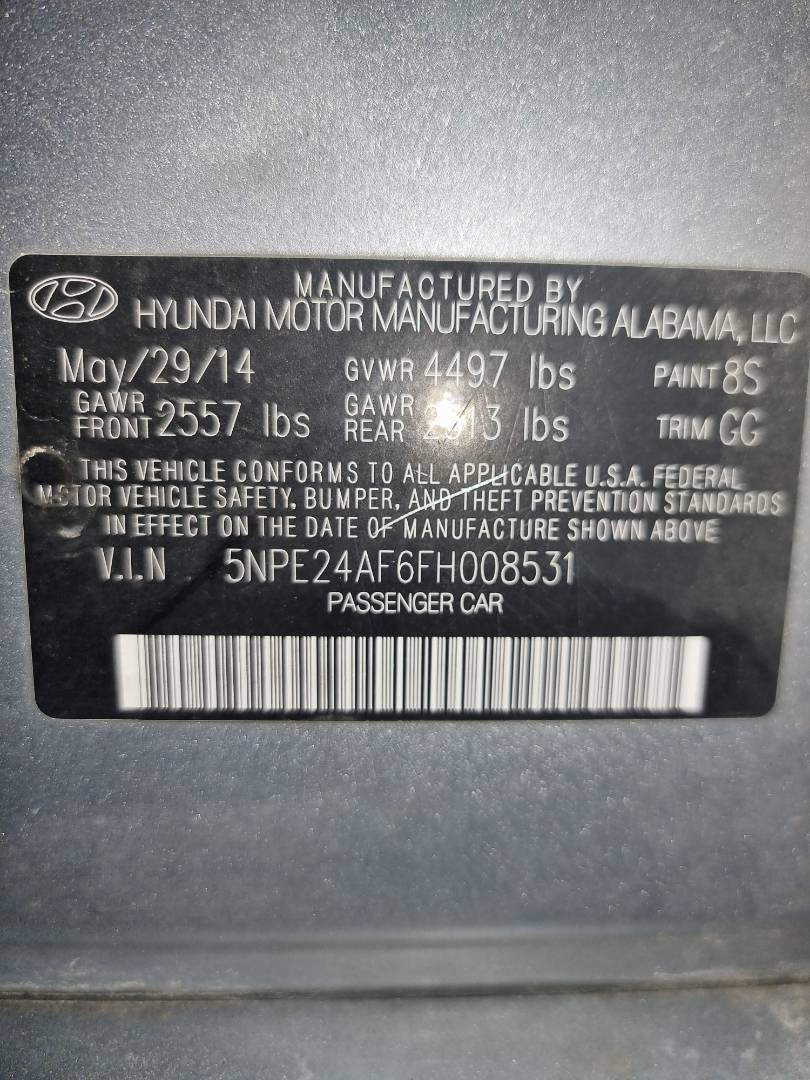 2015 HYUNDAI SONATA — 175624 Miles — Lot 66798983 - Marhaba Auctions Used Cars - Image 8