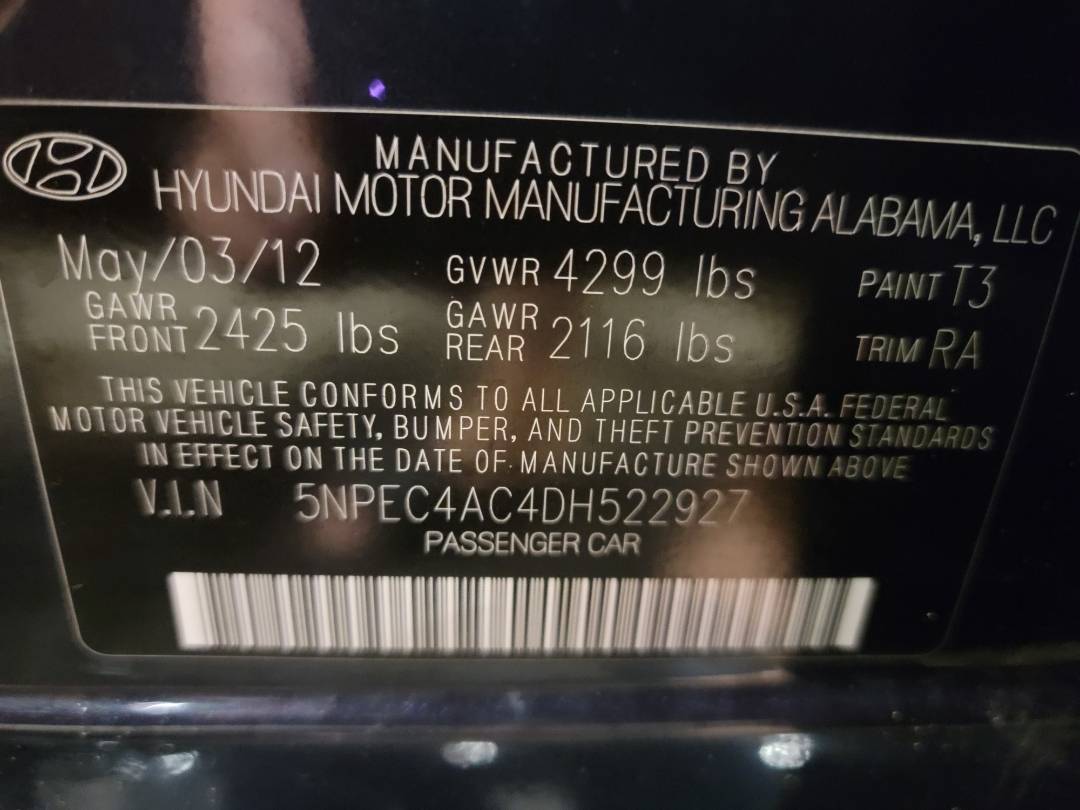 2013 HYUNDAI SONATA — 209487 Miles — Lot 522927 - Marhaba Auctions Used Cars - Image 11