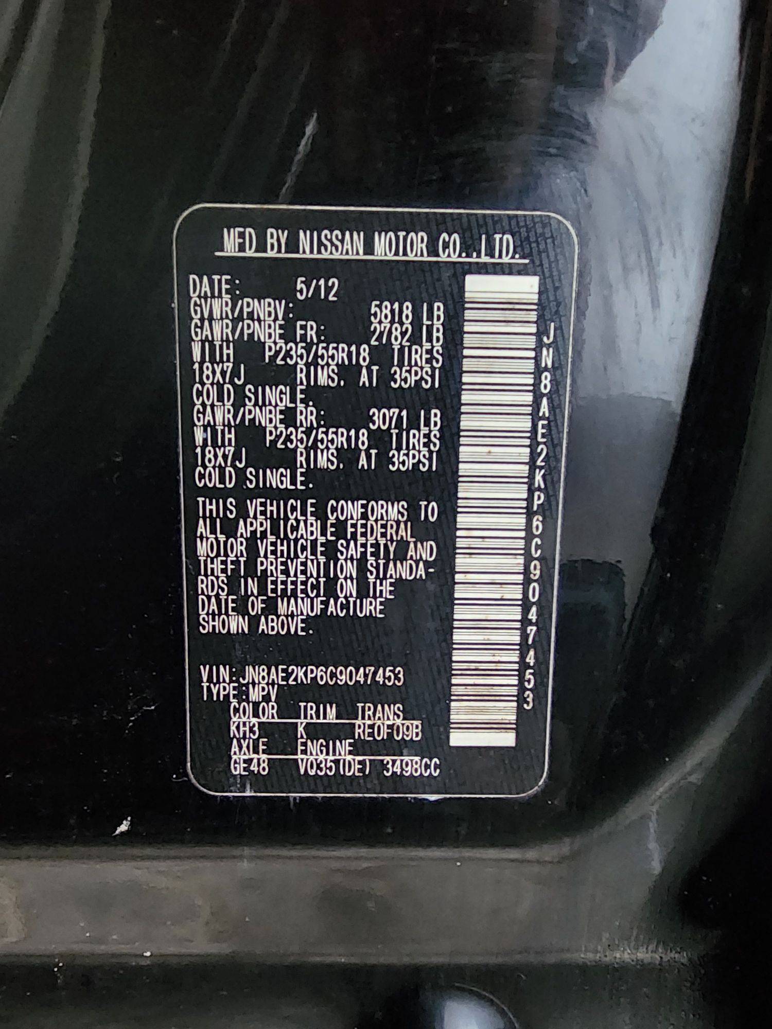 2012 NISSAN QUEST — 190729 Miles — Lot 41278964 — Souq - Marhaba Auctions Used Cars - Image 10