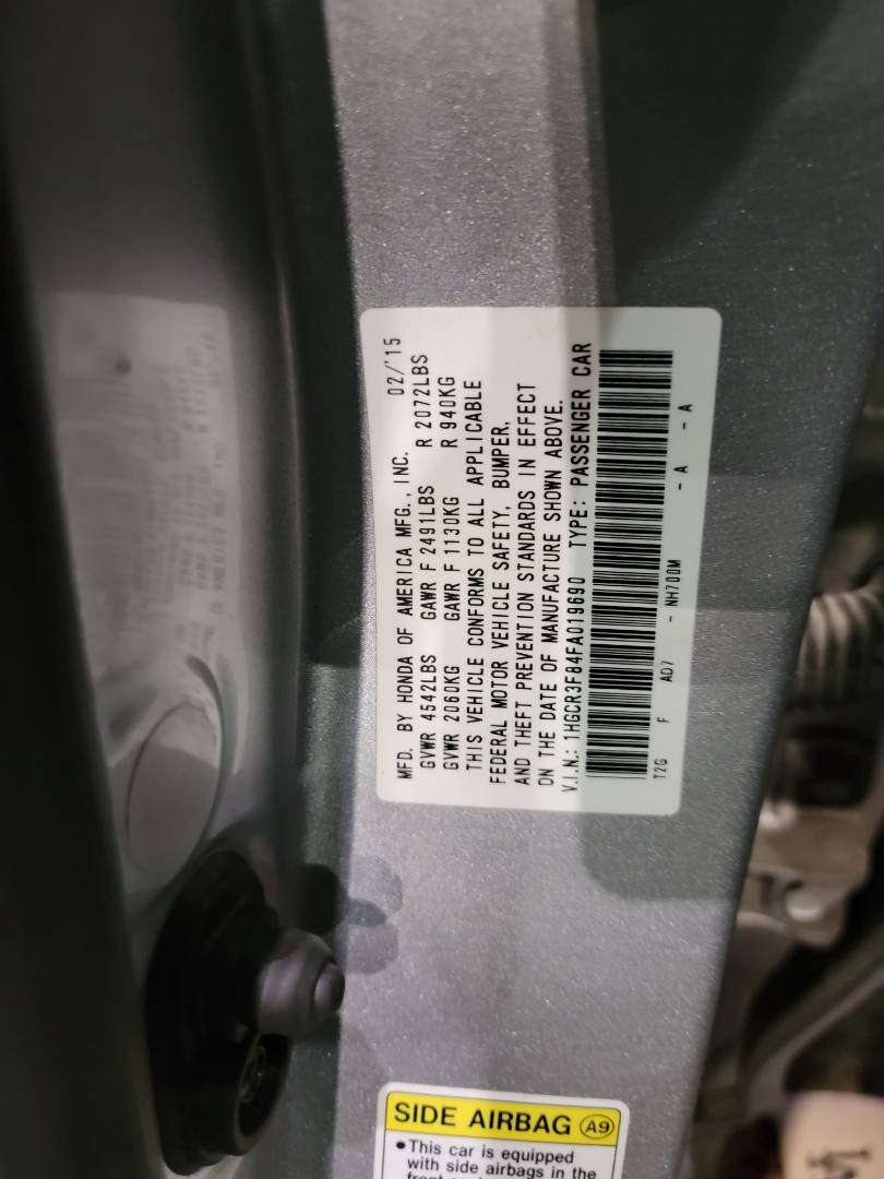 2015 HONDA ACCORD — 192399 Miles — Lot FA019690 — Main - Marhaba Auctions Used Cars - Image 10