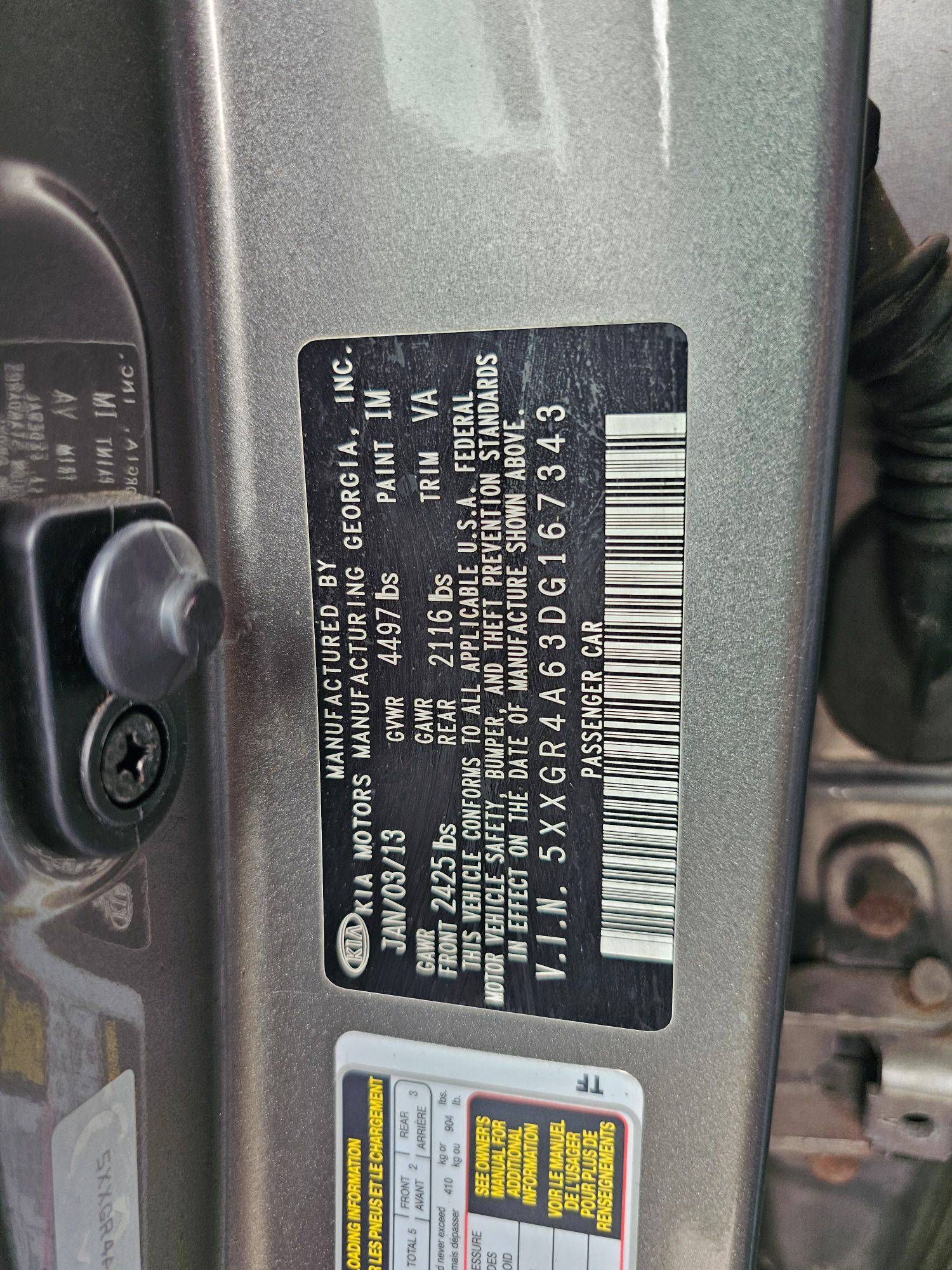 2013 KIA OPTIMA — 161446 Miles — Lot 3DG167343 — Souq - Marhaba Auctions Used Cars - Image 10
