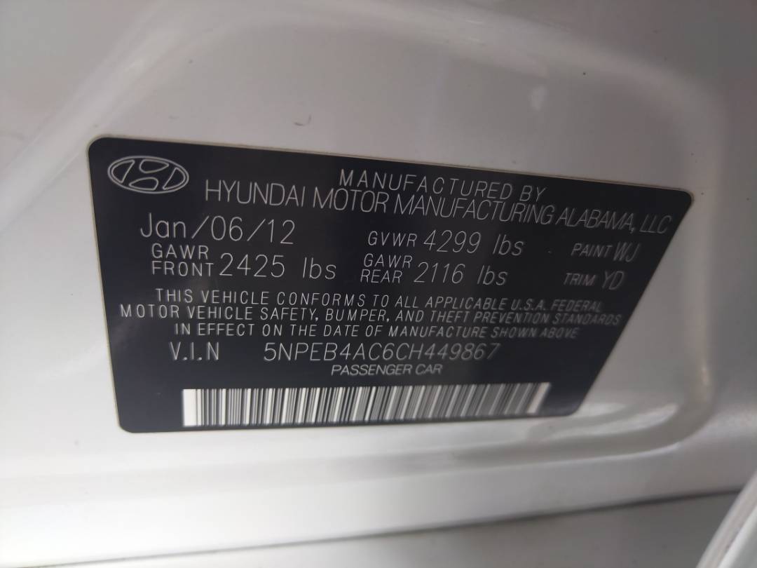 2012 HYUNDAI SONATA — 197503 Miles — Lot 15156212 - Marhaba Auctions Used Cars - Image 7