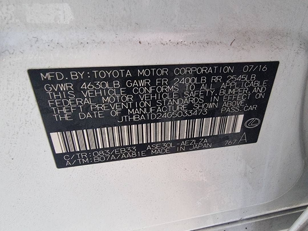 LEXUS IS 200T 2016 - Marhaba Auction Used Cars - Image 9