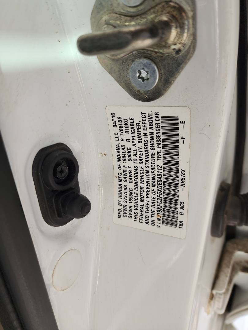 2016 HONDA CIVIC — 102121 Miles — Lot E049112 — Souq - Marhaba Auctions Used Cars - Image 10