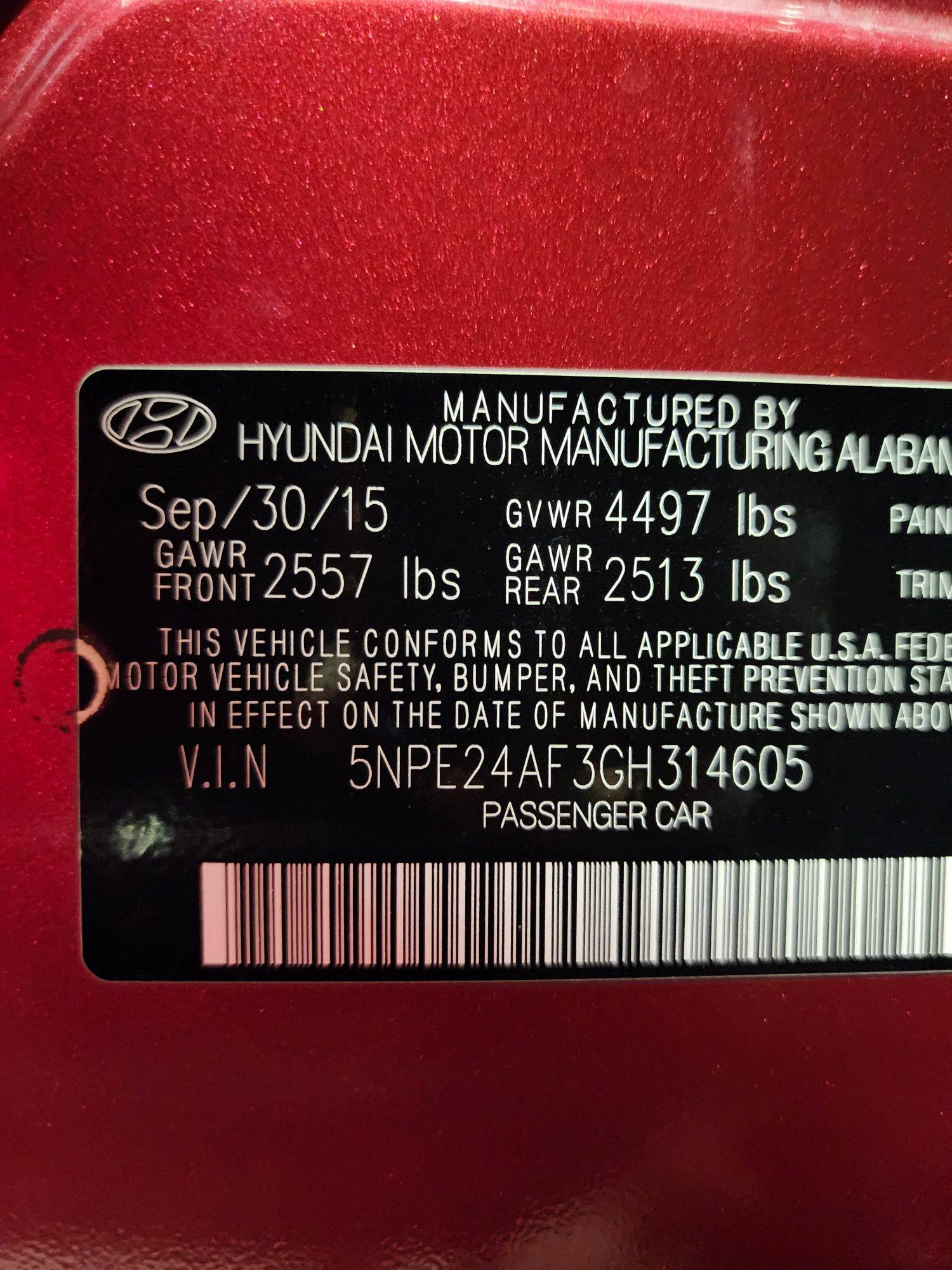 2016 HYUNDAI SONATA — 136567 Miles — Lot 314605 — Al Quoz - Marhaba Auctions Used Cars - Image 10