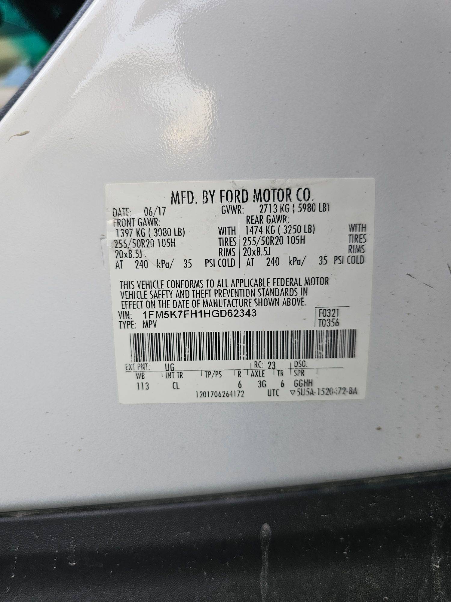 2017 FORD EXPLORER — 129620 Miles — Lot HGD62343 — Souq - Marhaba Auctions Used Cars - Image 8
