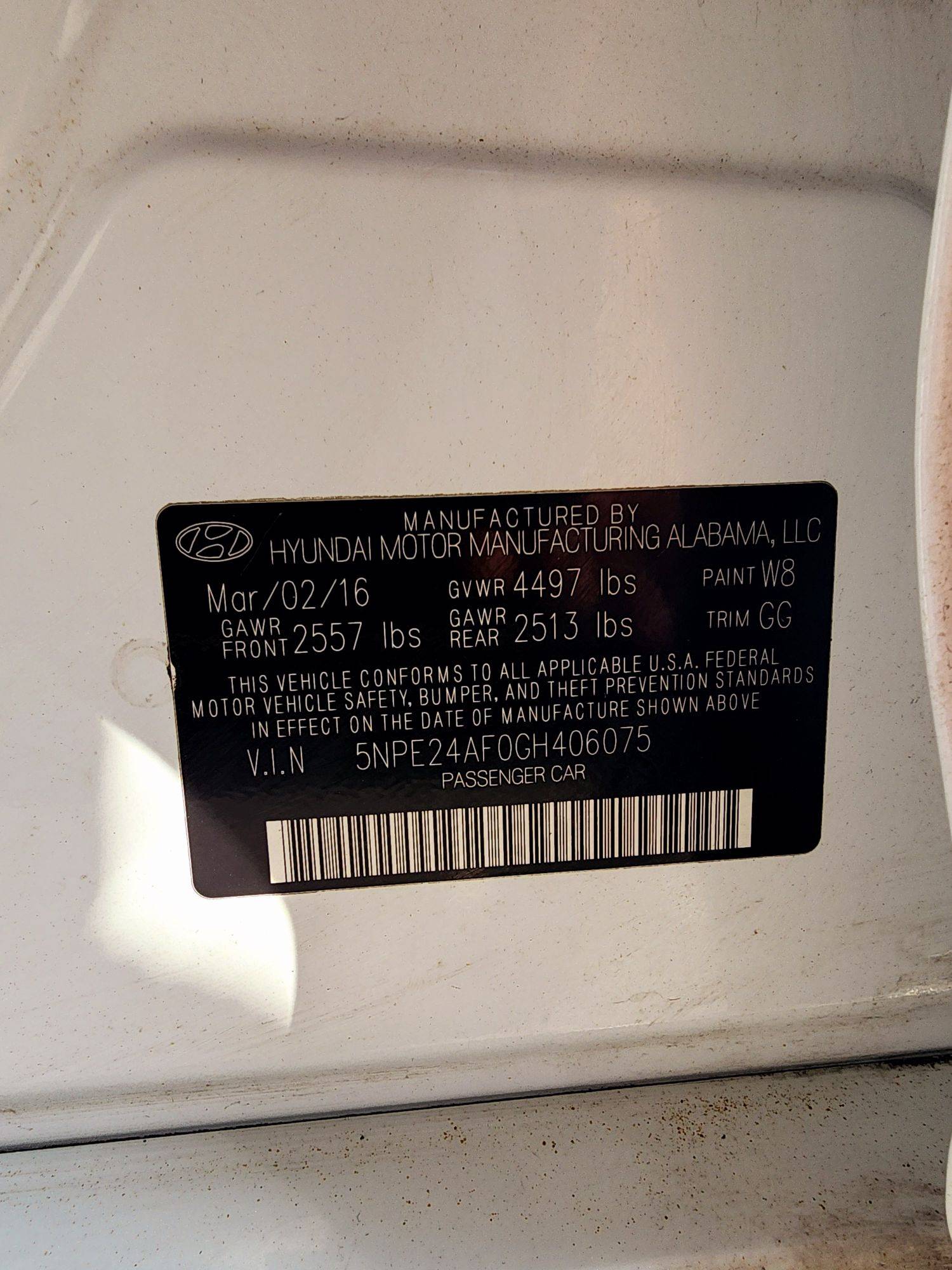 2016 HYUNDAI SONATA — 145368 Miles — Lot 22366 — Souq - Marhaba Auctions Used Cars - Image 9