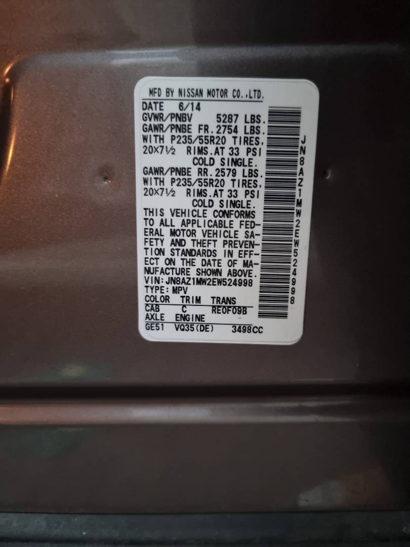 2014 NISSAN MURANO — 127357 Miles — Lot 215487 — Souq - Marhaba Auctions Used Cars - Image 10