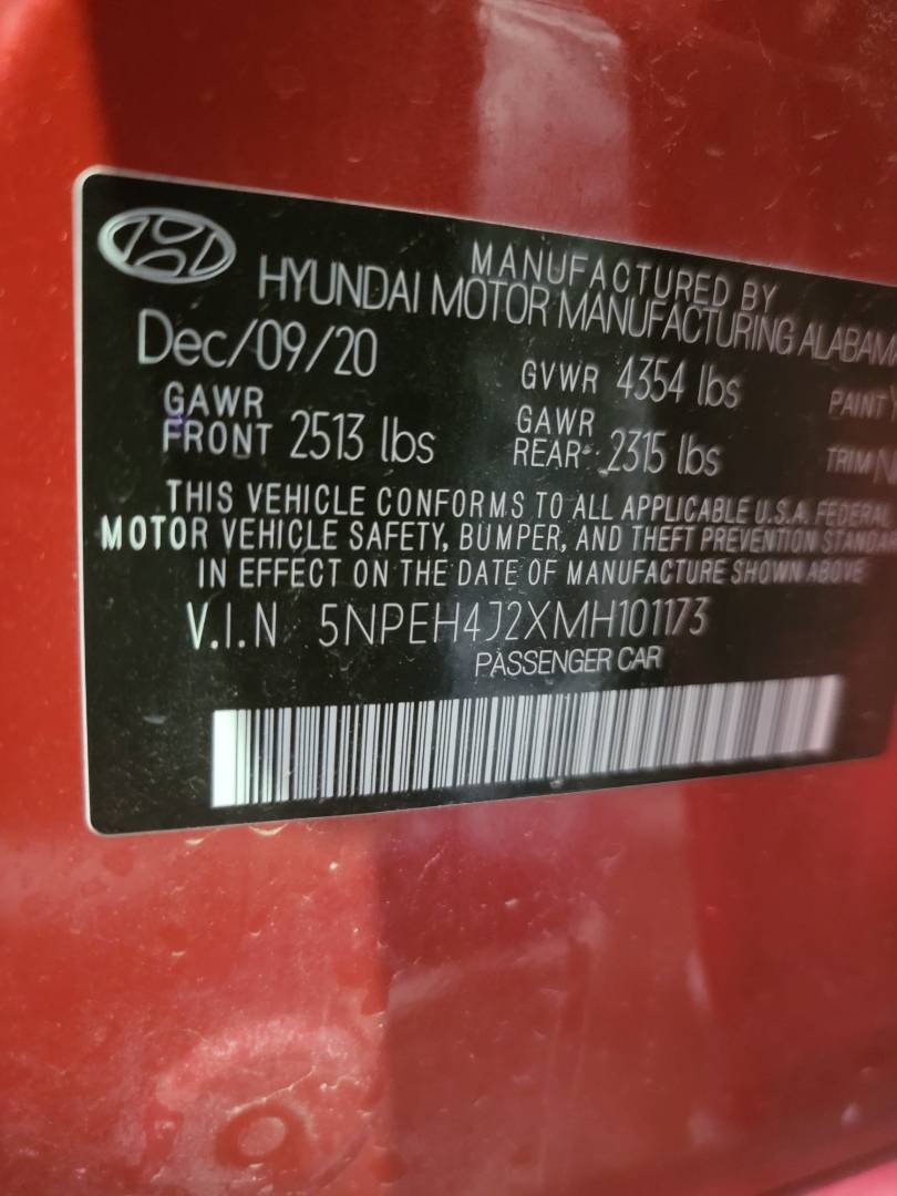 2021 HYUNDAI SONATA — 34623 Miles — Lot 72000673 - Marhaba Auctions Used Cars - Image 3