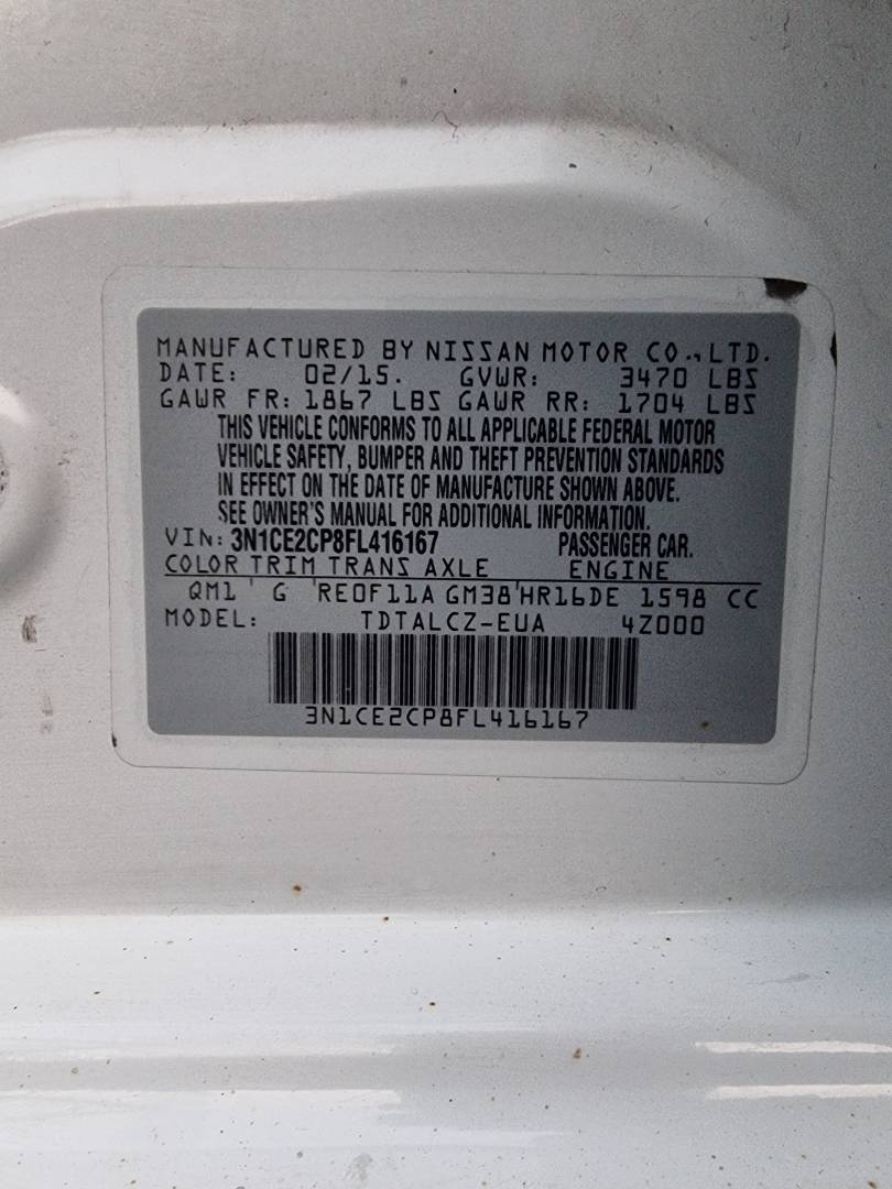 2015 NISSAN VERSA NOTE — 148213 Miles — Lot 64157404 — Ind. 12 - Marhaba Auctions Used Cars - Image 9