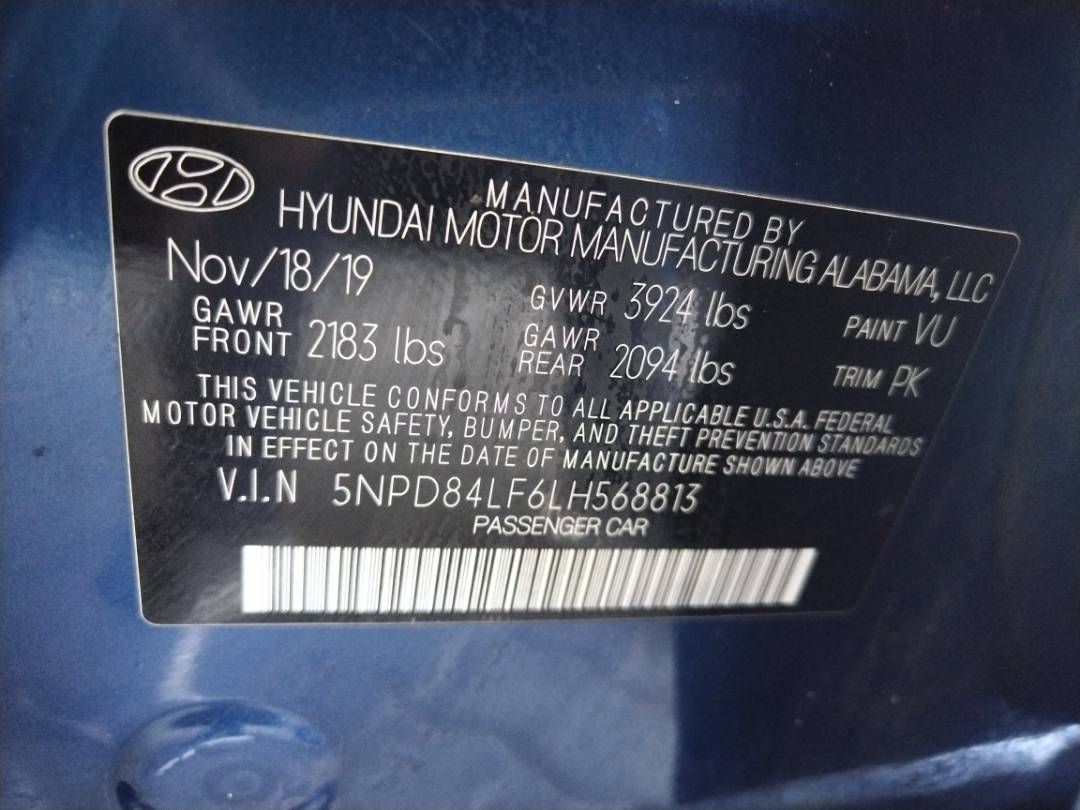 2020 HYUNDAI ELANTRA — 68158 Miles — Lot H568813 - Marhaba Auctions Used Cars - Image 8