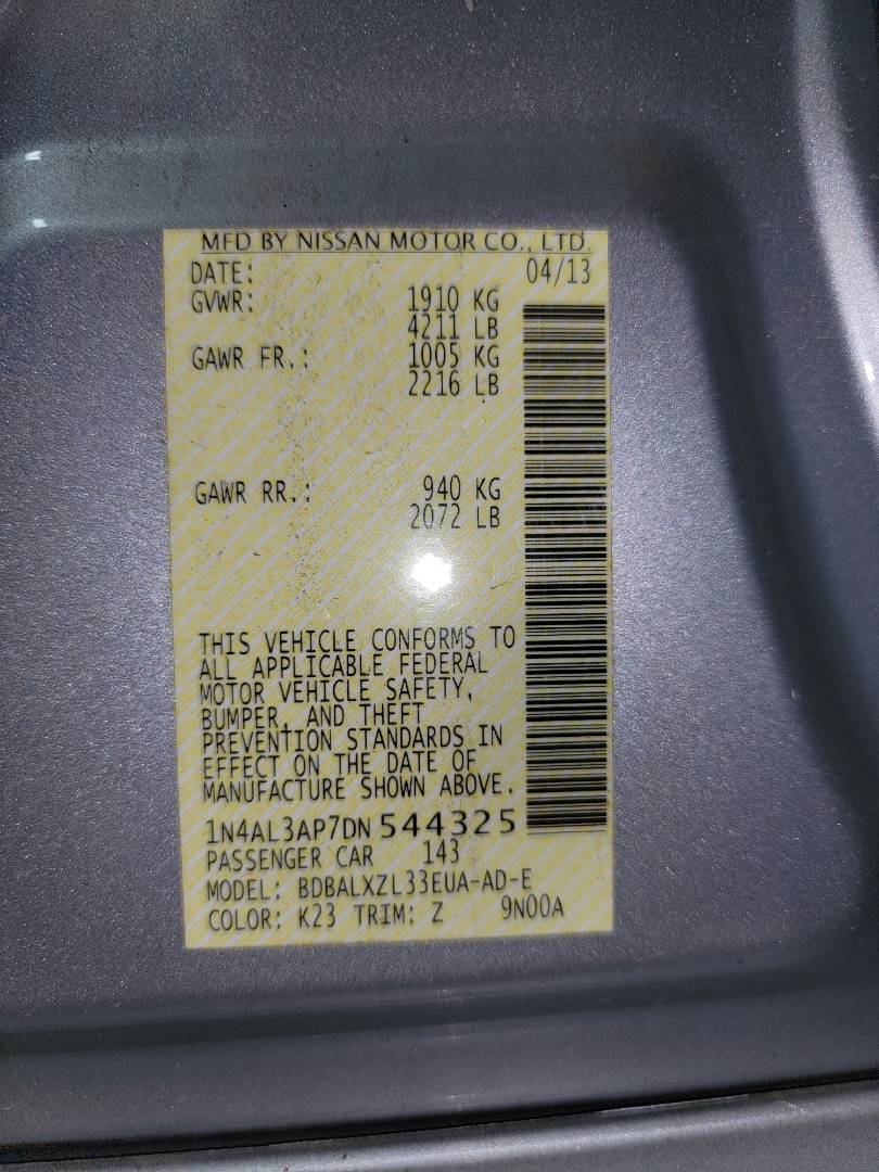 2013 NISSAN ALTIMA — 158145 Miles — Lot 75498153 - Marhaba Auctions Used Cars - Image 11