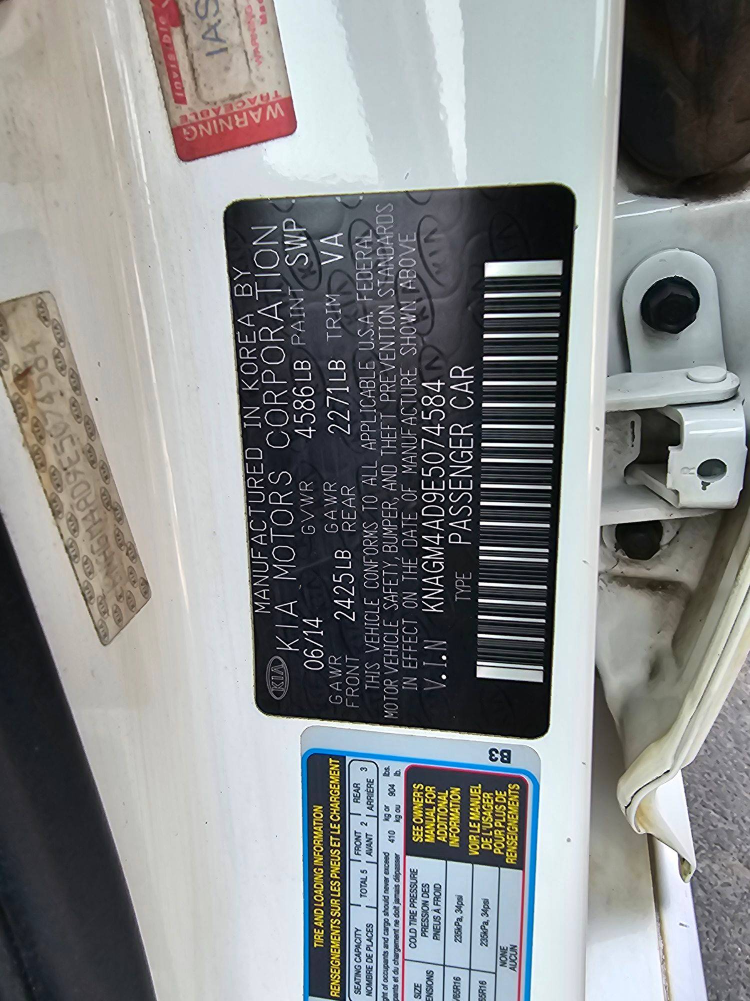 2014 KIA OPTIMA — 201296 Miles — Lot D9E5074584 — Souq - Marhaba Auctions Used Cars - Image 9