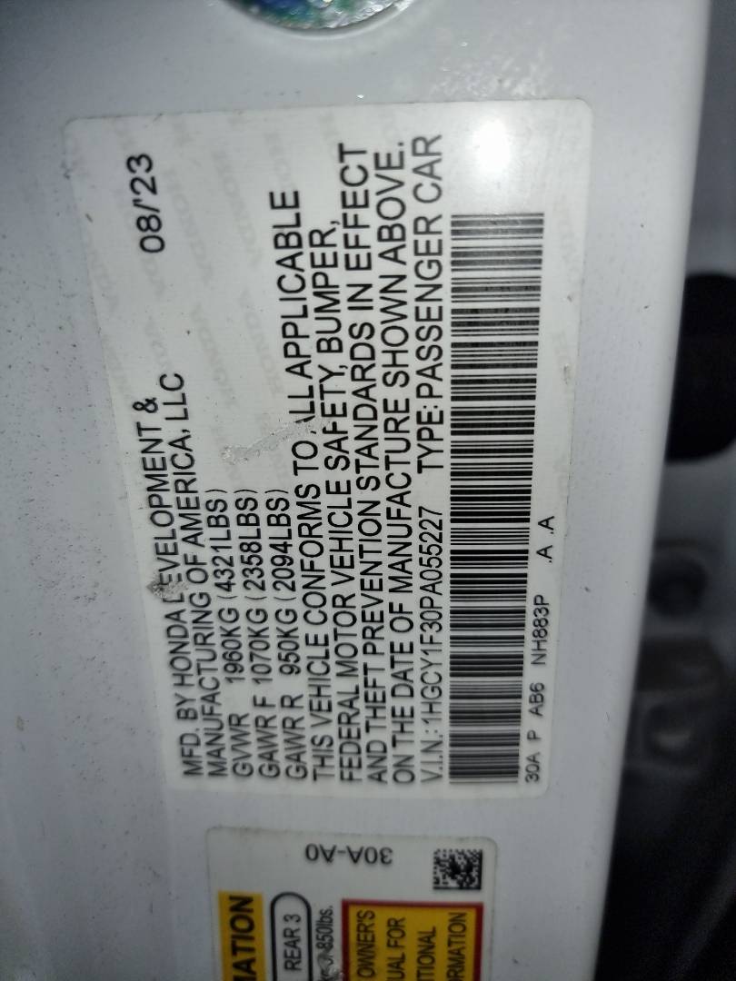 HONDA ACCORD 2023 - Marhaba Auction Used Cars - Image 9