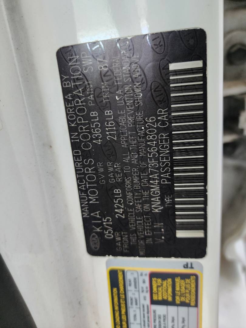 2015 KIA OPTIMA — 94674 Miles — Lot 73209393 — Souq - Marhaba Auctions Used Cars - Image 3