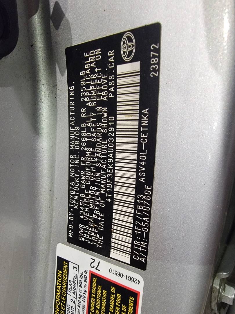 2010 TOYOTA CAMRY — 147193 Miles — Lot 78524703 - Marhaba Auctions Used Cars - Image 10