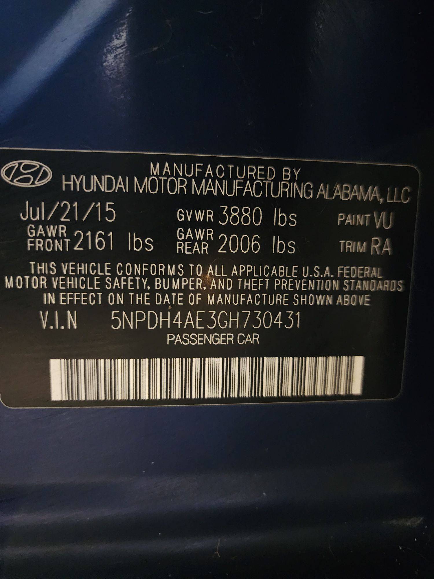 2016 HYUNDAI ELANTRA — 123021 Miles — Lot 40112046 — Al Quoz - Marhaba Auctions Used Cars - Image 10