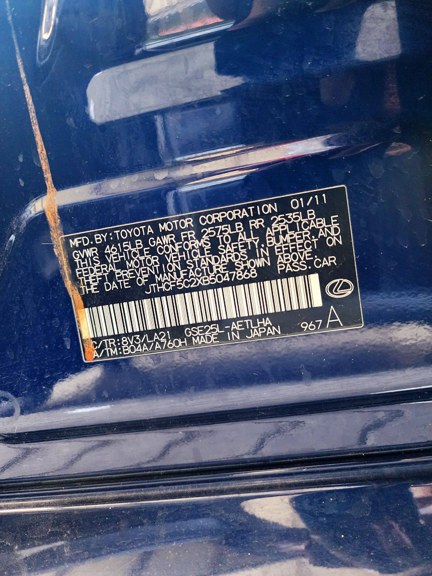 2011 LEXUS IS 250 — 167898 Miles — Lot 80077844 — Souq - Marhaba Auctions Used Cars - Image 10