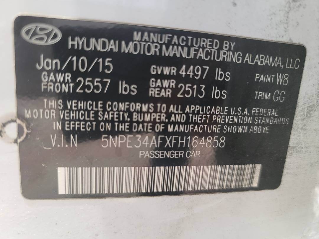 2015 HYUNDAI SONATA — 119874 Miles — Lot H164858 - Marhaba Auctions Used Cars - Image 4