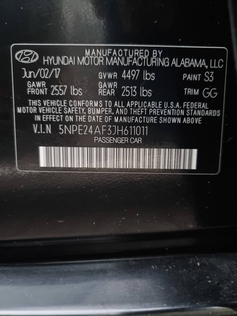 2018 HYUNDAI SONATA — 134666 Miles — Lot 215487 — Ind. 12 - Marhaba Auctions Used Cars - Image 9