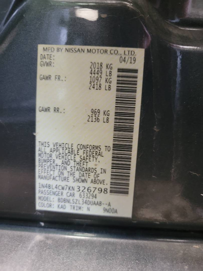 2019 NISSAN ALTIMA — 101814 KM — Lot KN326798 — Main - Marhaba Auctions Used Cars - Image 10