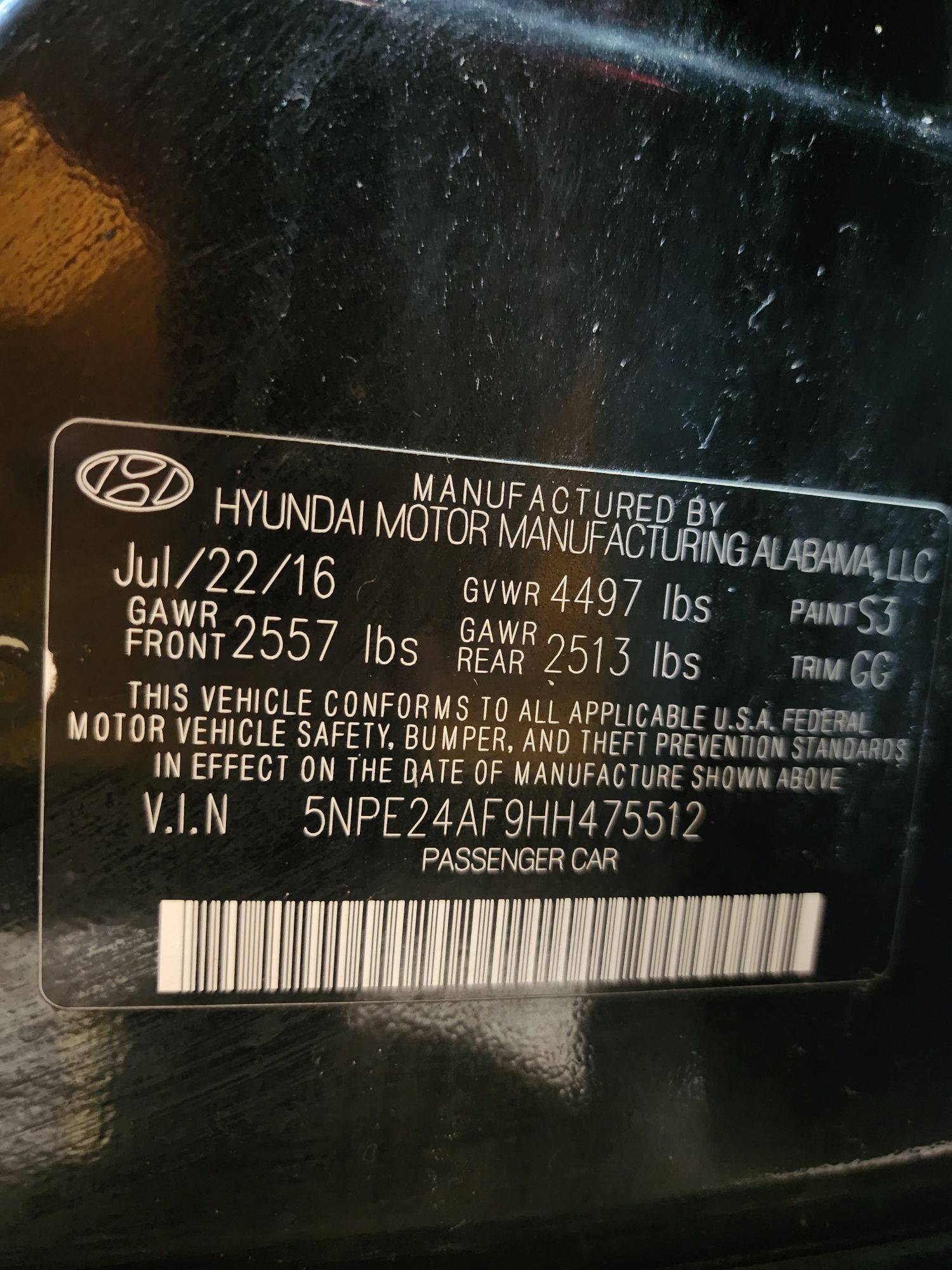 2017 HYUNDAI SONATA — 104617 Miles — Lot 475512 — Al Quoz - Marhaba Auctions Used Cars - Image 10