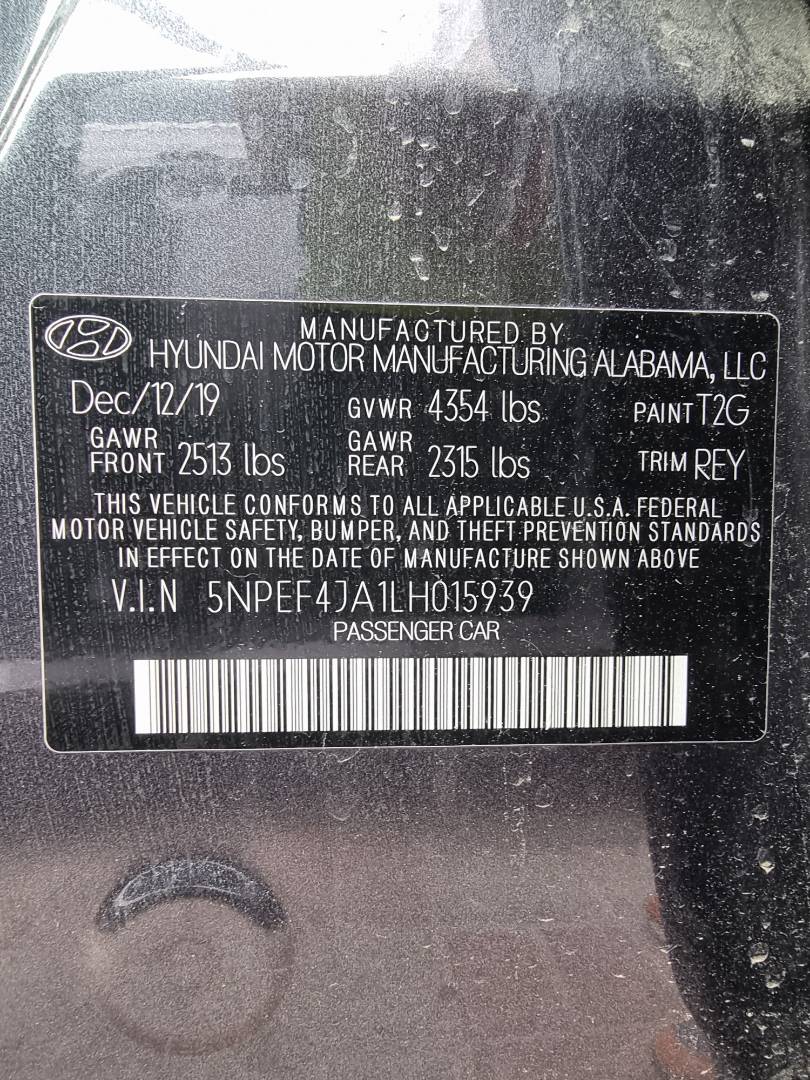 2020 HYUNDAI SONATA — 12644 Miles — Lot H015939 — Ind. 12 - Marhaba Auctions Used Cars - Image 8