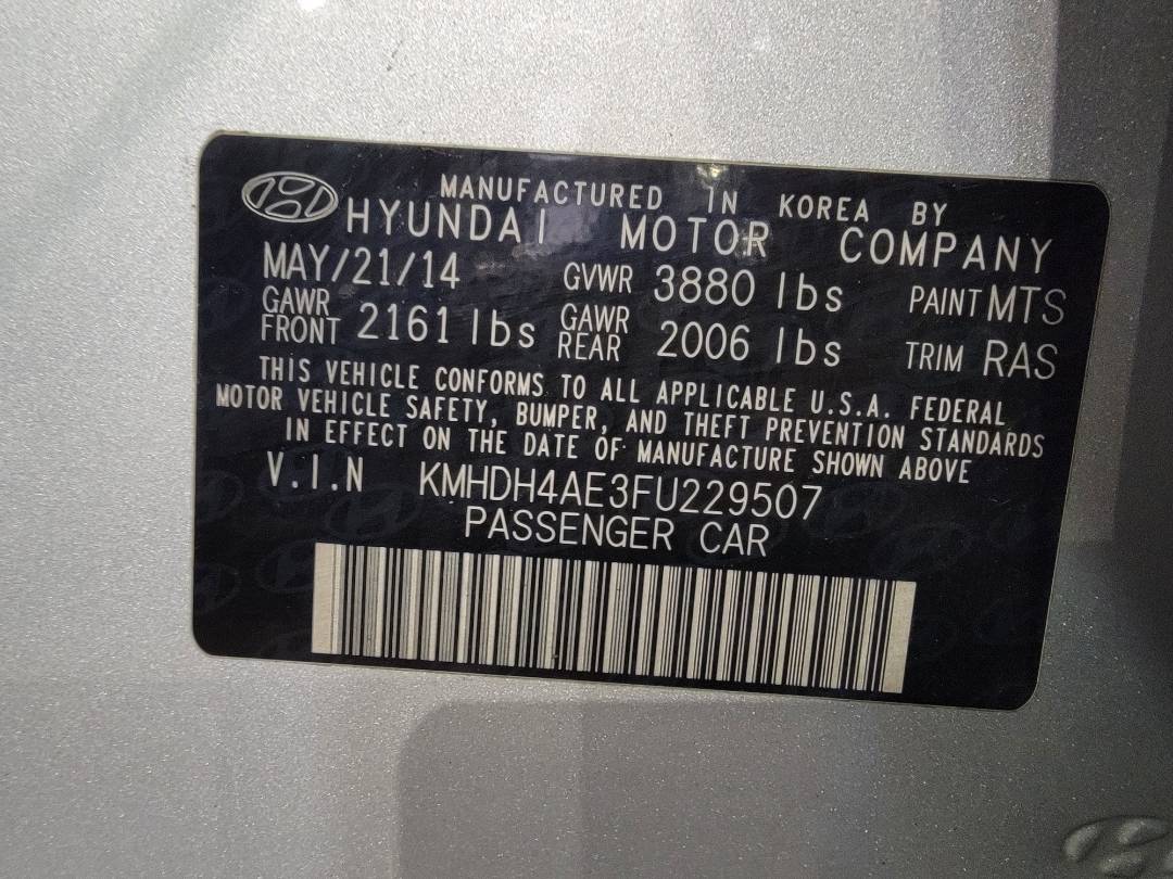 2015 HYUNDAI ELANTRA — 113576 Miles — Lot 43590794 — Main - Marhaba Auctions Used Cars - Image 9