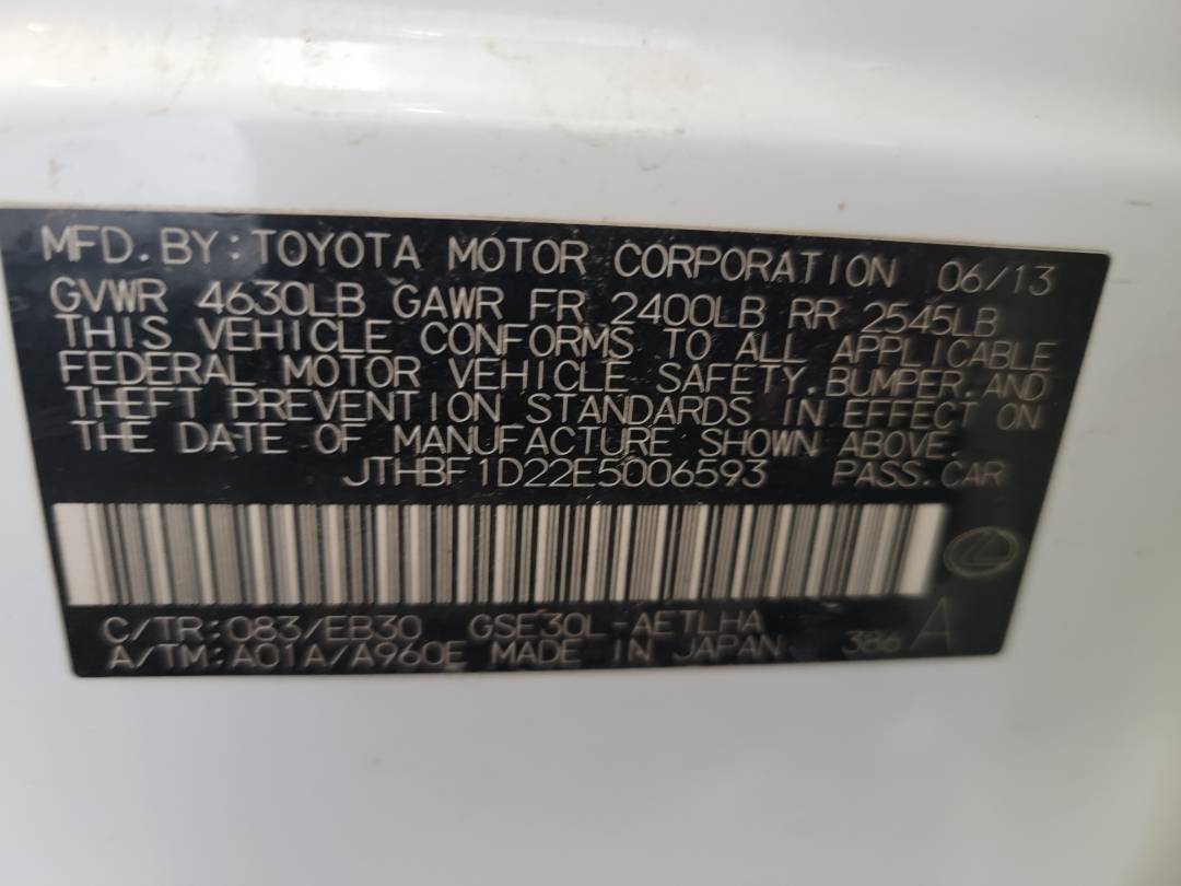 2014 LEXUS IS 250 — 166473 Miles — Lot 006593 - Marhaba Auctions Used Cars - Image 9