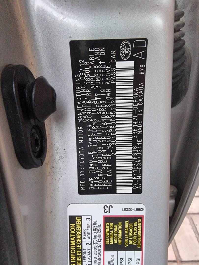 2013 TOYOTA COROLLA — 137516 Miles — Lot C955125 — Ind. 12 - Marhaba Auctions Used Cars - Image 9