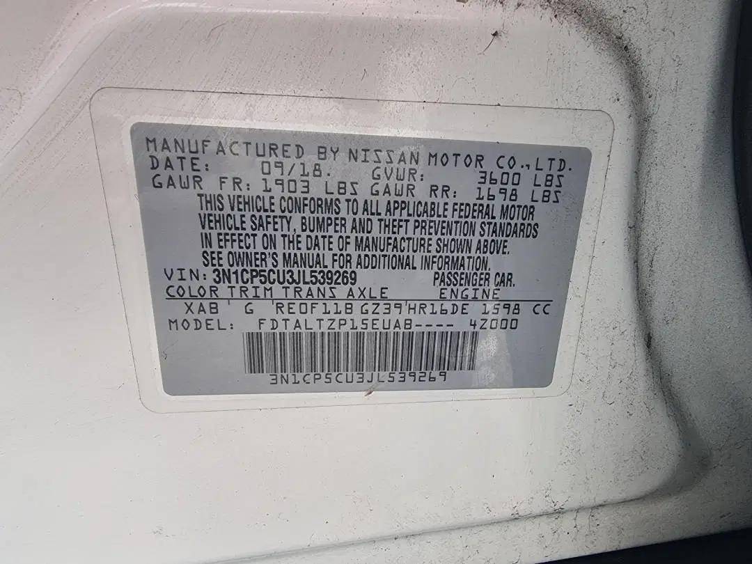 2018 NISSAN KICKS — 115898 Miles — Lot L539269 — Ind. 12 - Marhaba Auctions Used Cars - Image 8